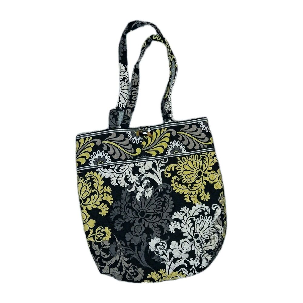 Vera Bradley Retired Large Quilted Tote Bag Baroque Pattern Print Purse Nice!